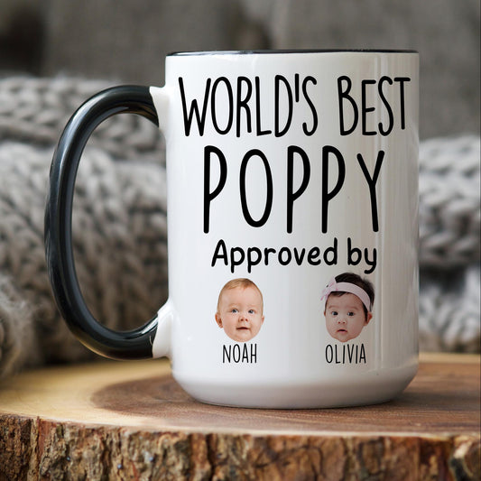 Poppy Gift, Personalized Poppy Mug, Custom Poppy Gift, Poppy Gift from grandkids, Poppy Baby Photo Mug, Best Poppy Birthday Christmas Mug