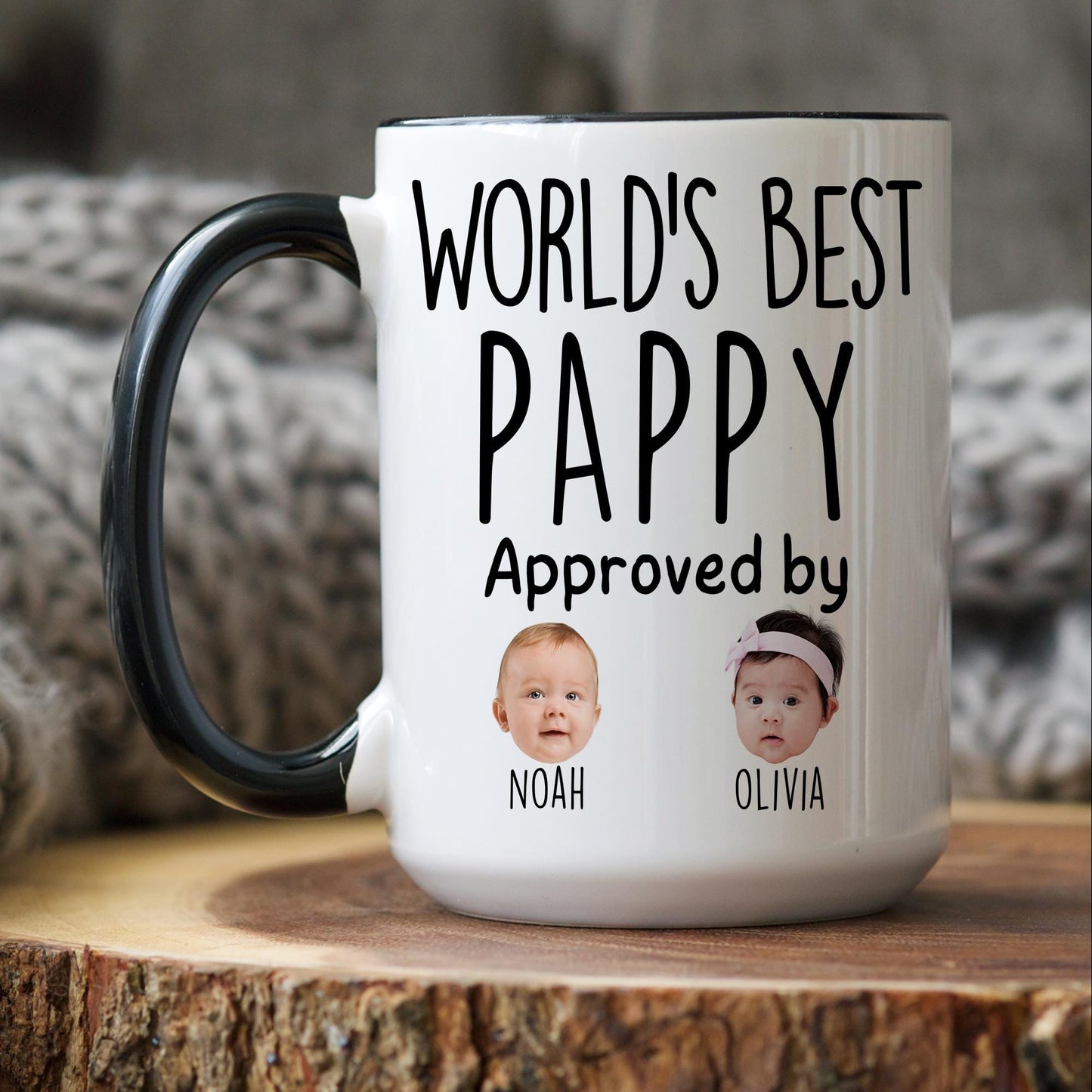 Pappy Gift, Personalized Pappy Mug, Custom Pappy Gift, Pappy Gift from grandkids, Pappy Baby Photo Mug, Best Pappy Birthday Christmas Mug