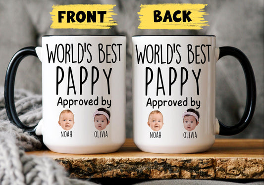 Pappy Gift, Personalized Pappy Mug, Custom Pappy Gift, Pappy Gift from grandkids, Pappy Baby Photo Mug, Best Pappy Birthday Christmas Mug