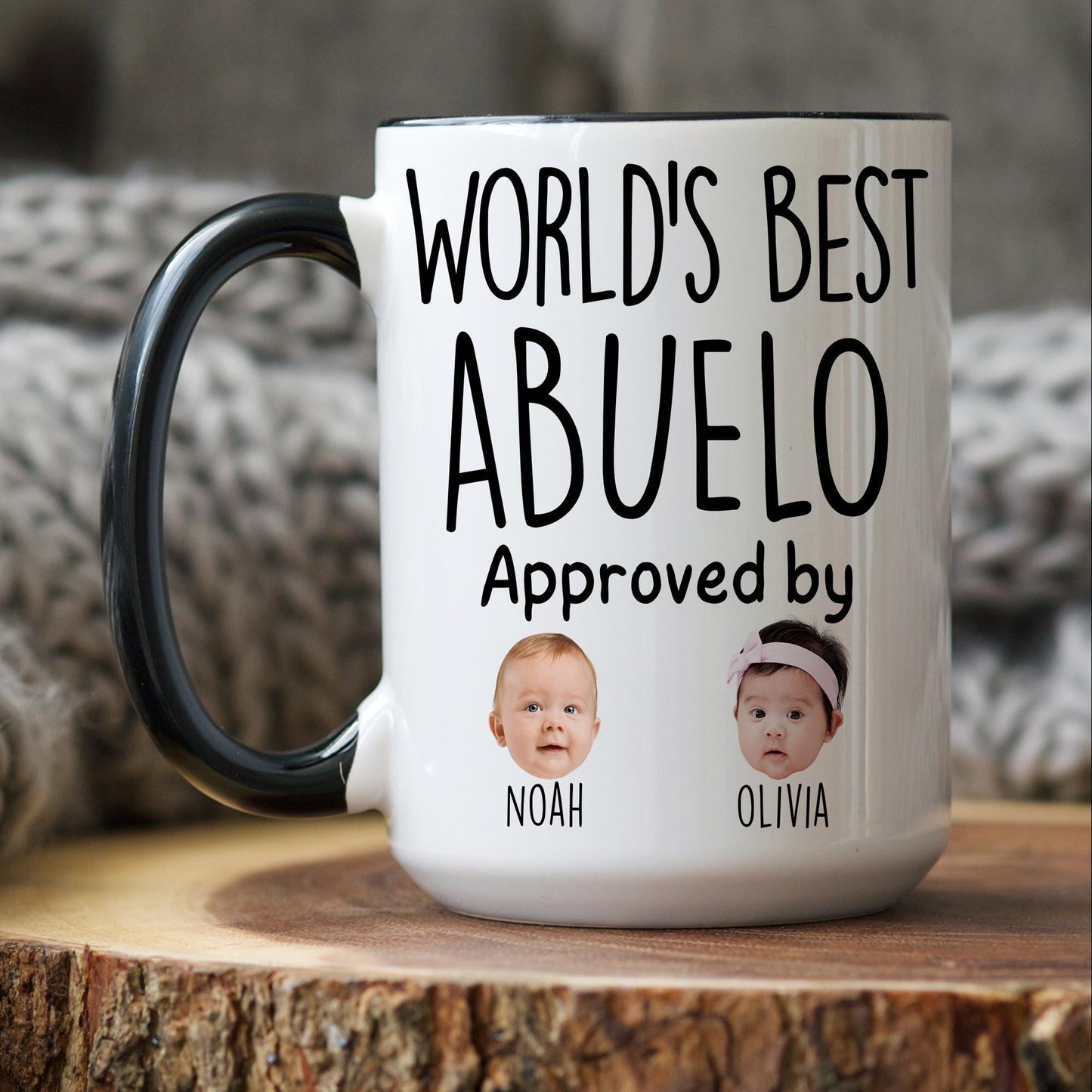 Abuelo Gift, Personalized Abuelo Mug, Custom Abuelo Gift, Abuelo Gift from grandkids, Abuelo Baby Photo Mug, Best Abuelo Birthday Mug