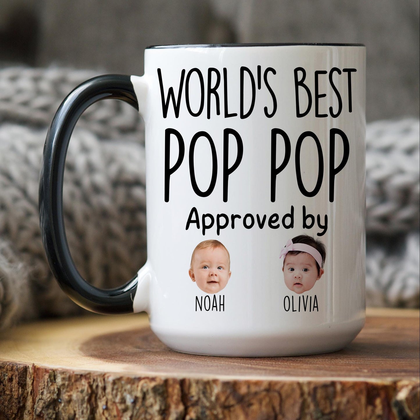 Pop pop Gift, Personalized Poppop Mug, Custom Pop pop Gift, Pop pop Gift from grandkids, Pop pop Baby Photo Mug, Best Pop pop Birthday Mug