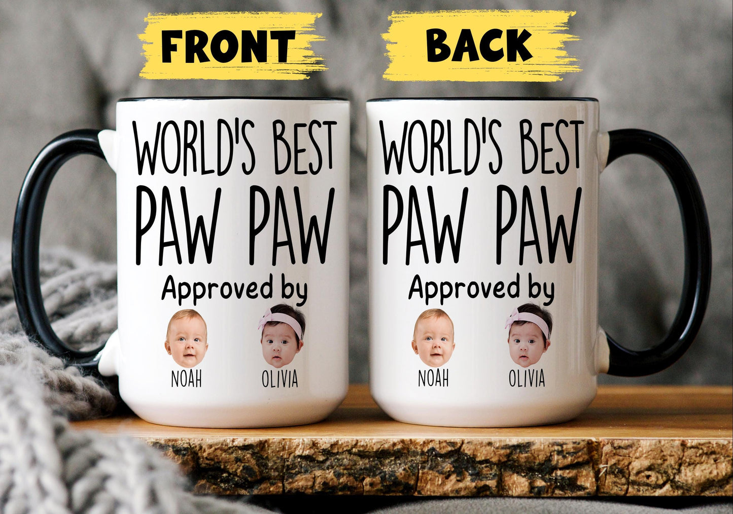 Paw Paw Gift, Personalized Paw Paw Mug, Custom Paw Paw Gift, Paw Paw Gift from grandkids, Paw Paw Baby Photo Mug, Best Paw Paw Birthday Mug