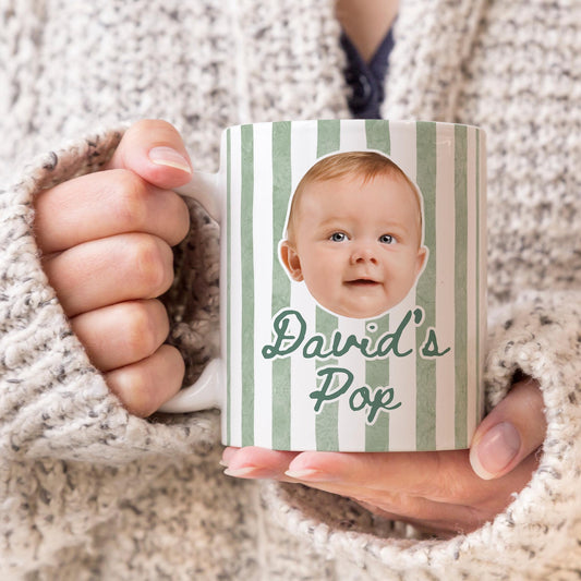 Pop Baby Face Mug, Personalized Pop gift, Pop Baby Photo Fathers Day Mug, Baby Face Photo Mug Pop Birthday, Custom Pop Christmas Present