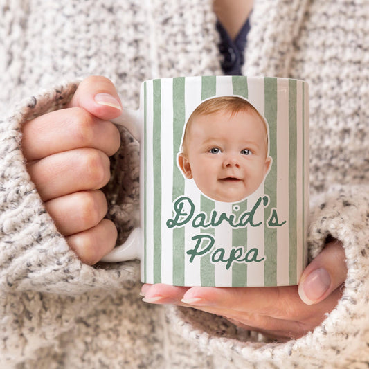 Papa Baby Face Mug, Personalized Papa gift, Papa Baby Photo Fathers Day Mug, Baby Face Photo Mug Papa Birthday, Custom Papa Christmas Gift