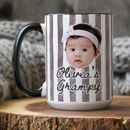 Grampy Baby Face Mug, Personalized Grampy gift, Grampy Baby Photo Fathers Day Mug, Baby Face Photo Mug Grampy Birthday, Custom Grampy Xmas