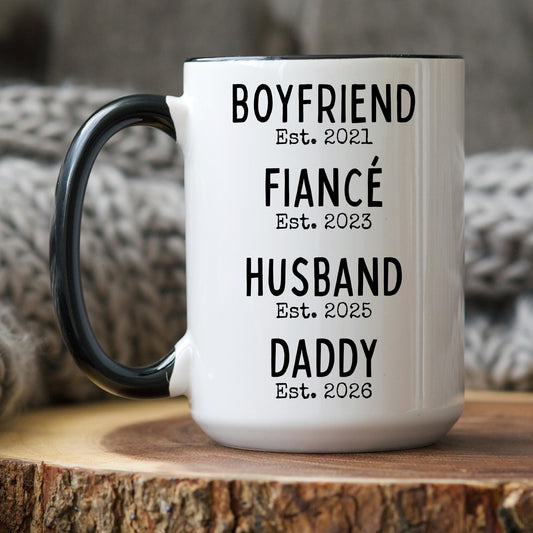 Dad Pregnancy Announcement Mug, Father Baby Reveal Mug, Custom New Father Gift, First Time Daddy Mug, 1st Time Daddy Mug, Dad To be Gift