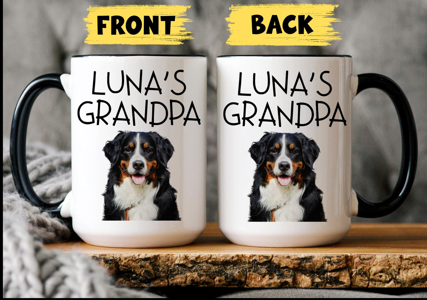 Dog Grandpa Photo Mug, Custom Dog Grandpa Gift, Dog Papa  Mug, Custom Grandpaw Mug, Dog Grandpaw Gift, Dog Grandfather Mug, Dog Photo Gift