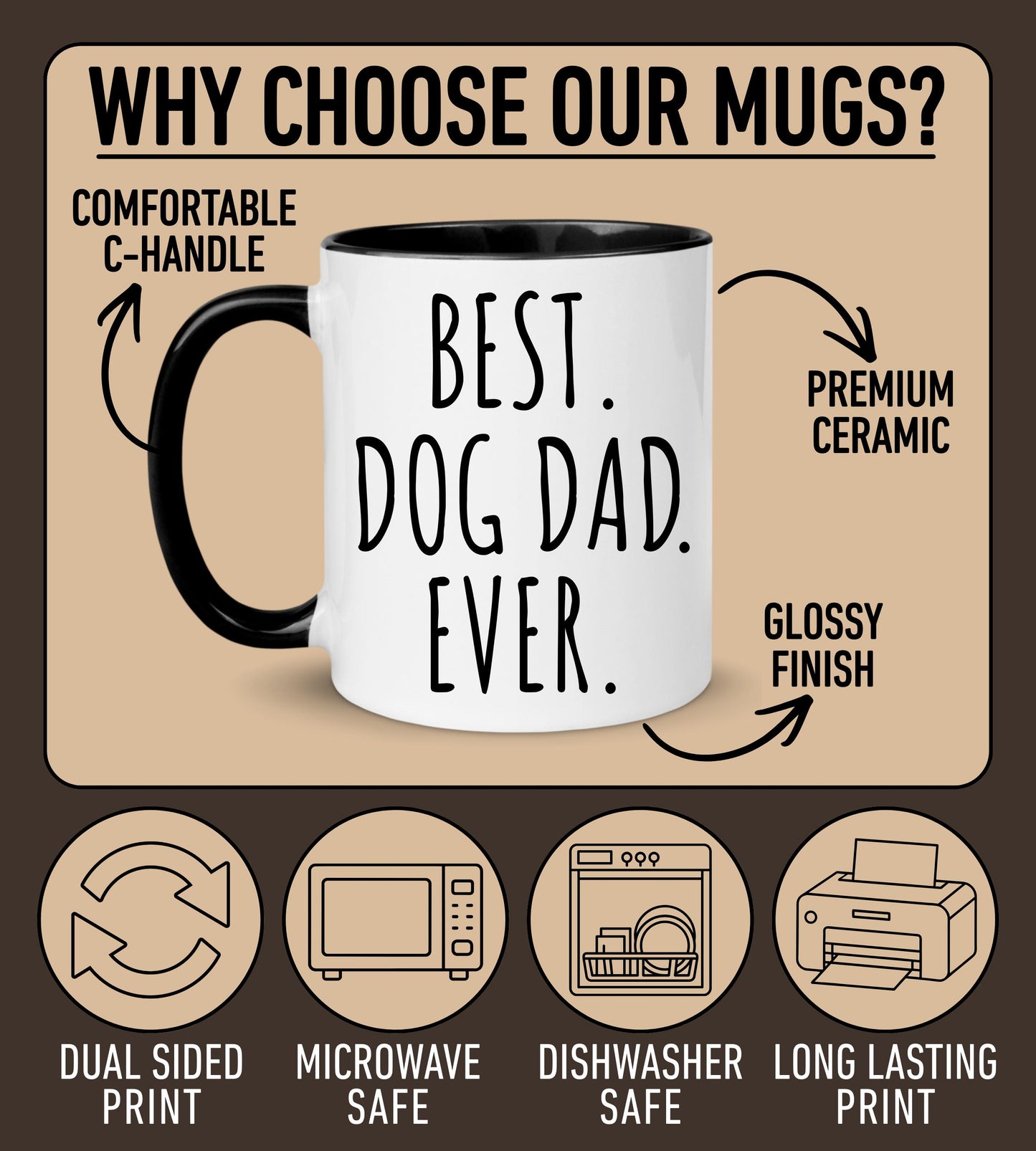Personalized Dog Dad Gift, Best Dog Dad Ever Mug, Funny Dog Dad, Funny Fathers Day Gift, Dog Photo Dad Gift, Custom Dog Dad, Dog Names Mug