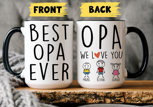 Opa Mug, Personalized Opa Gift, Opa Father's day Mug, Gift For Opa from Grandkids, Custom Opa Grandkids Names Mug, Personalized Gift for Opa