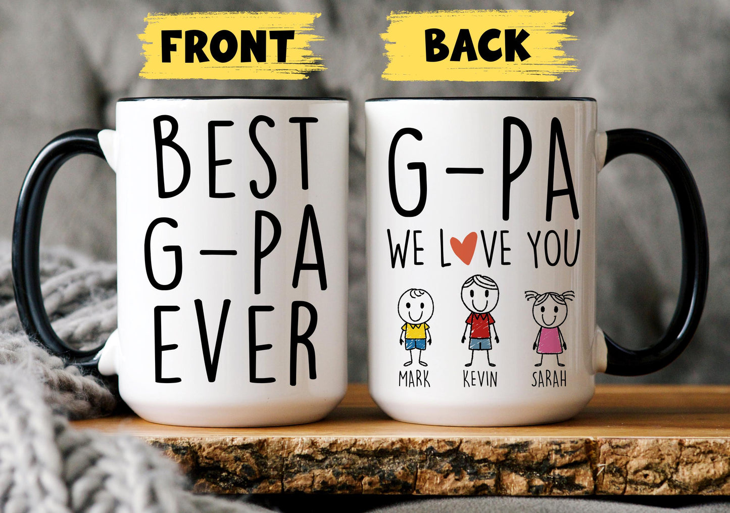 G-pa Mug, Personalized G-pa Gift, G-pa Father's day Mug, Gift For G-pa from Grandkids, Custom G-pa Grandkids Names Mug, Personalized G-pa