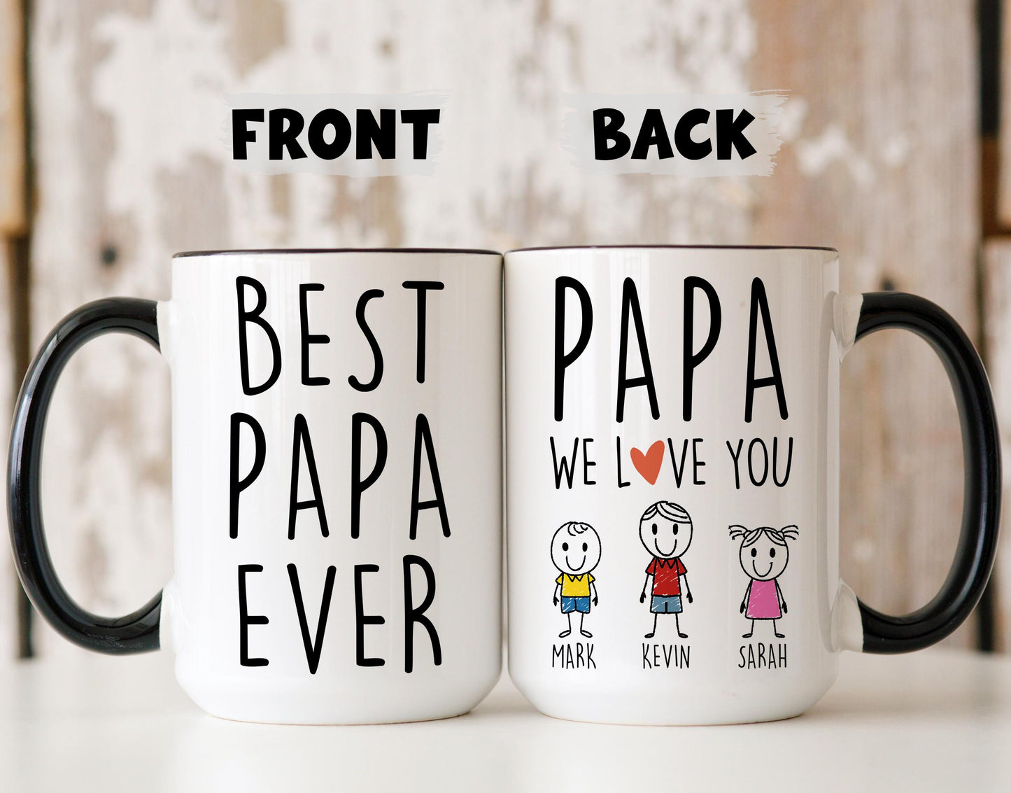 Papa Mug, Personalized Papa Gift, Papa Father's day Mug, Gift For Papa from Grandkids, Custom Papa Grandkids Names Mug, Personalized Papa