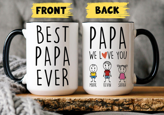 Papa Mug, Personalized Papa Gift, Papa Father's day Mug, Gift For Papa from Grandkids, Custom Papa Grandkids Names Mug, Personalized Papa