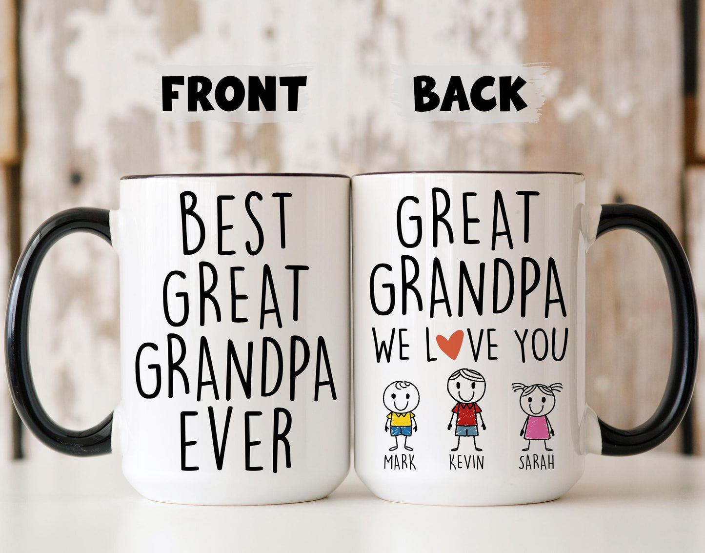 Great Grandpa Mug, Personalized Great Grandpa Gift, Great-Grandpa Birthday Father's Day Gift, Great Grandfather Mug, Great Grandpa Christmas