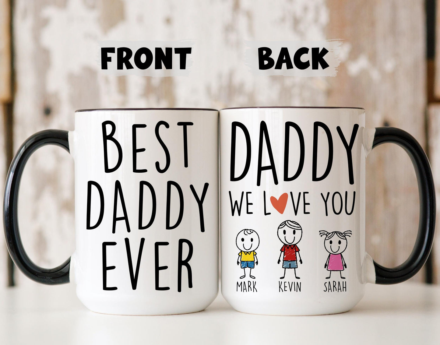 Daddy Mug, Personalized Daddy Gift, Daddy Father's day Mug, Daddy Kids Name Mug, Custom Daddy Birthday Gift, Daddy Gift from Kids Children