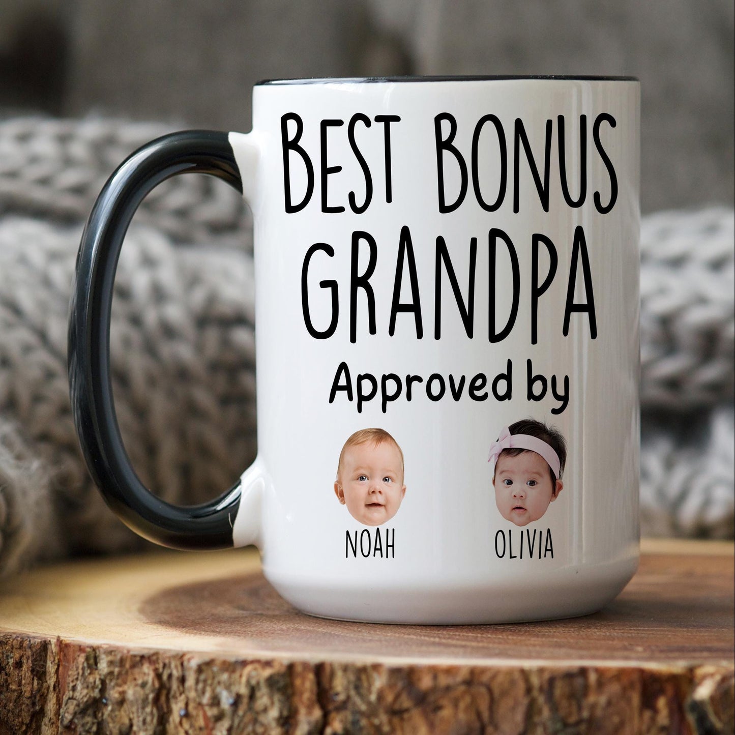 Bonus Grandpa Gift, Personalized Step Grandpa Mug, Custom Bonus Grandpa Gift, Step Grandpa Gift from grandkids, Step Grandpa Baby Photo Mug