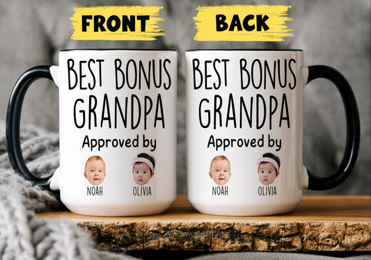 Bonus Grandpa Gift, Personalized Step Grandpa Mug, Custom Bonus Grandpa Gift, Step Grandpa Gift from grandkids, Step Grandpa Baby Photo Mug