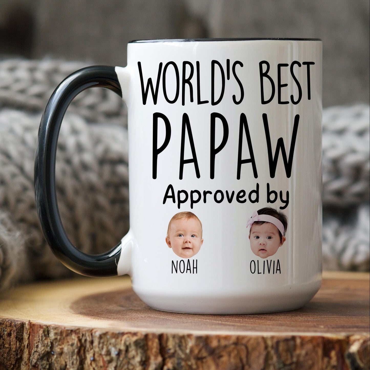 Papaw Gift, Personalized Papaw Mug, Custom Papaw Gift, Papaw Gift from grandkids, Papaw Baby Photo Mug, Best Papaw Birthday Christmas Mug