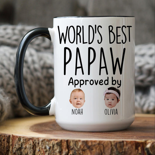 Papaw Gift, Personalized Papaw Mug, Custom Papaw Gift, Papaw Gift from grandkids, Papaw Baby Photo Mug, Best Papaw Birthday Christmas Mug