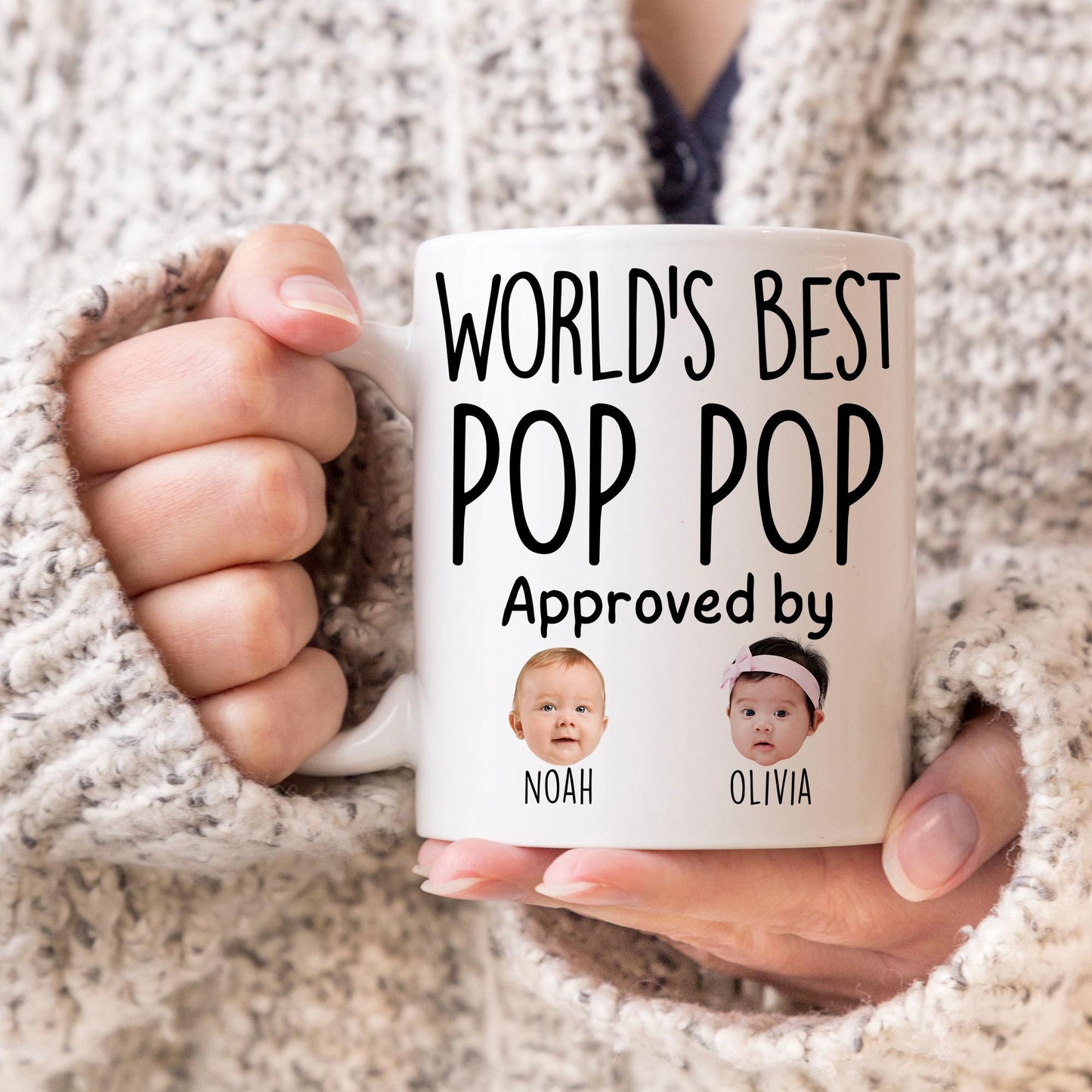 Pop pop Gift, Personalized Poppop Mug, Custom Pop pop Gift, Pop pop Gift from grandkids, Pop pop Baby Photo Mug, Best Pop pop Birthday Mug