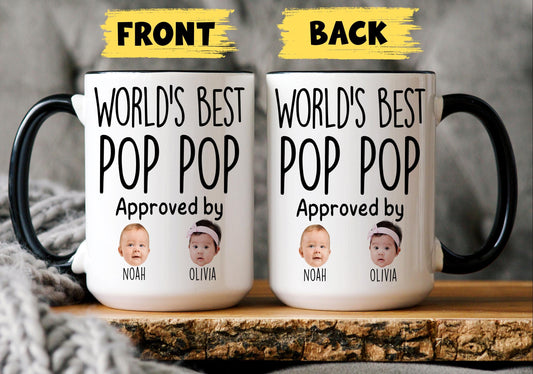 Pop pop Gift, Personalized Poppop Mug, Custom Pop pop Gift, Pop pop Gift from grandkids, Pop pop Baby Photo Mug, Best Pop pop Birthday Mug
