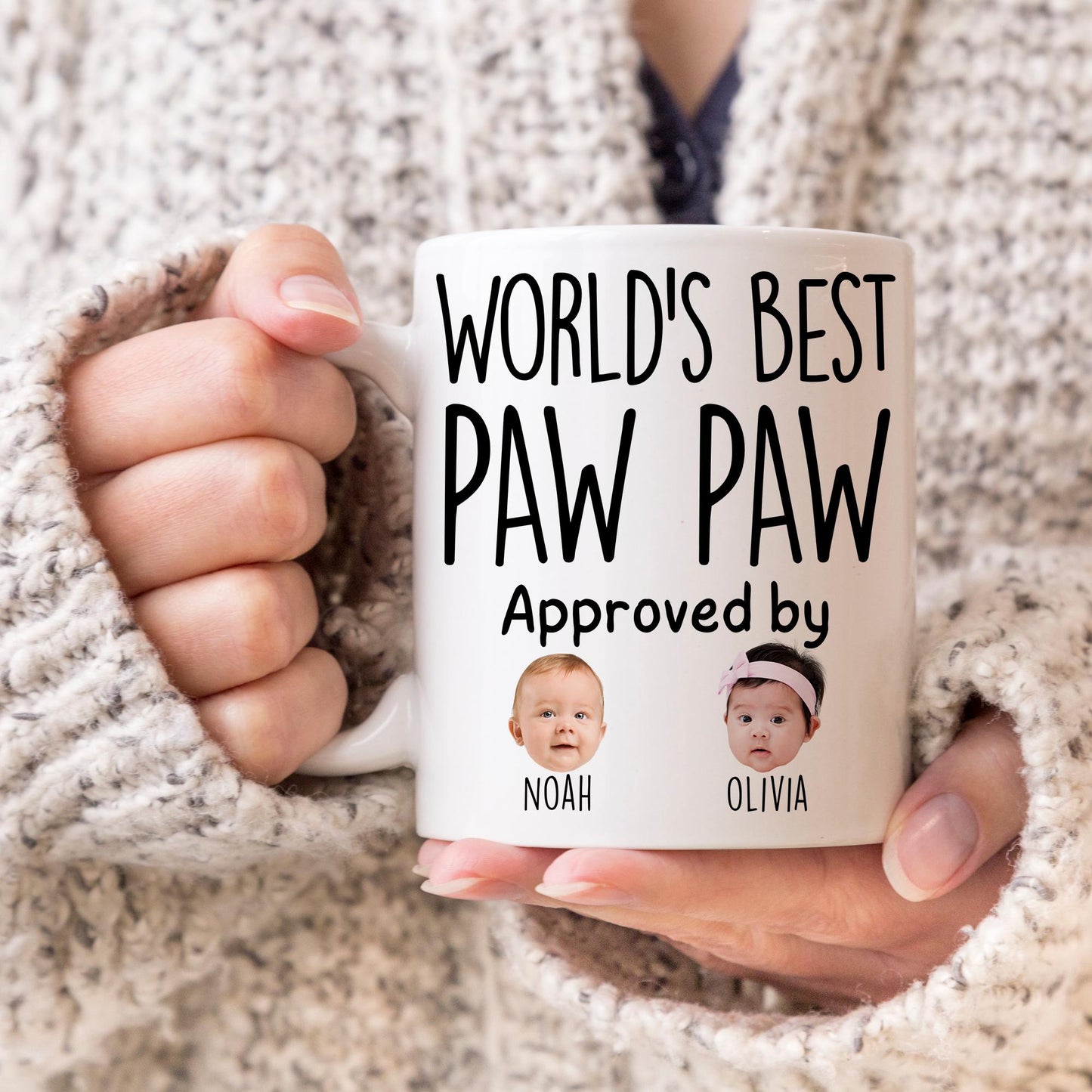 Paw Paw Gift, Personalized Paw Paw Mug, Custom Paw Paw Gift, Paw Paw Gift from grandkids, Paw Paw Baby Photo Mug, Best Paw Paw Birthday Mug