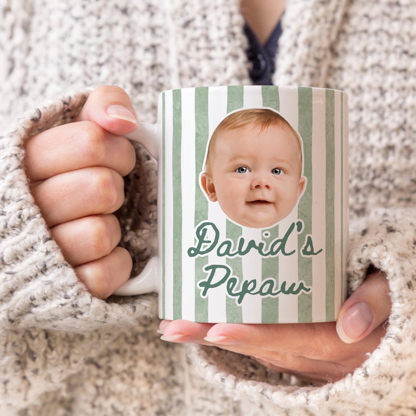 Pepaw Baby Face Mug, Personalized Pepaw gift, Pepaw Baby Photo Fathers Day Mug, Baby Face Photo Mug Pepaw Birthday, Custom Pepaw Christmas