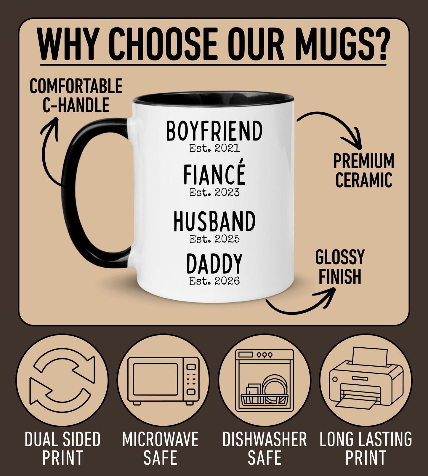 Dad Pregnancy Announcement Mug, Father Baby Reveal Mug, Custom New Father Gift, First Time Daddy Mug, 1st Time Daddy Mug, Dad To be Gift