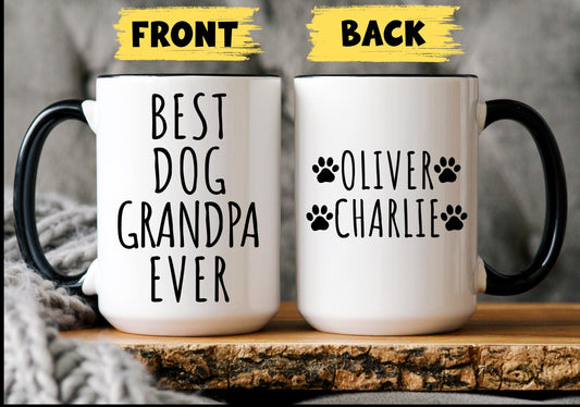 Best Dog Grandpa Mug, Personalized Dog Grandpa Gift, Dog Papa Mug, Custom Grandpaw Mug, Dog Grandpaw Gift, Dog Grandfather Present Birthday