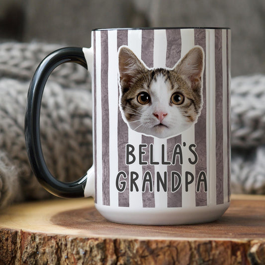 Cat Grandpa Photo Mug, Personalized Cat Photo Grandpa Gift, Cat Papa Photo Mug, Custom Grandpaw Mug, Cat poppy Gift, Cat Grandfather Mug