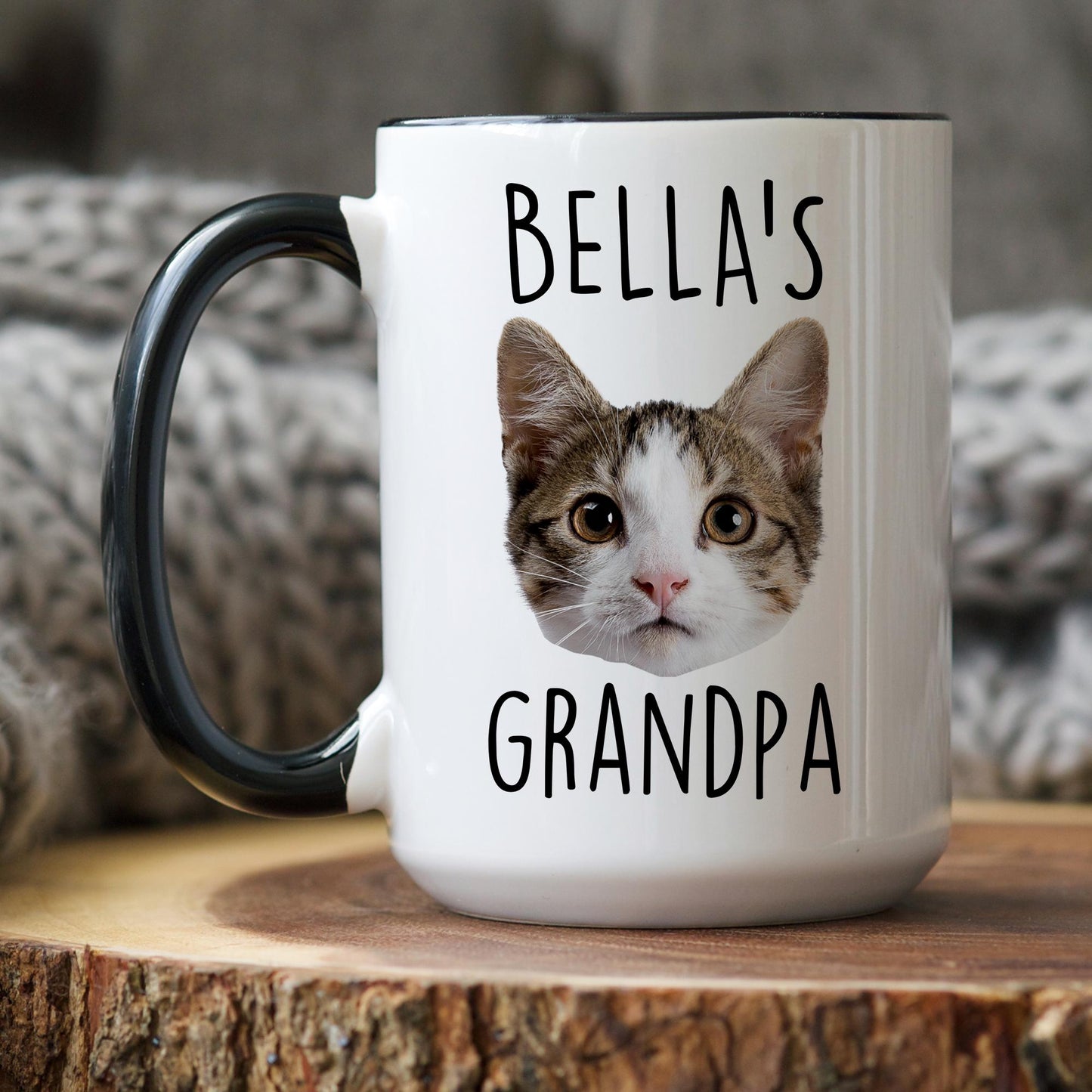 Cat Grandpa Photo Mug, Custom Cat Grandpa Gift, Cat Papa Mug, Custom Cat Papa Mug, Cat Grandpaw Gift, Cat Grandfather Mug, Cat Photo Gift