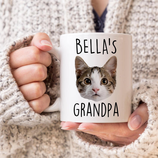 Cat Grandpa Photo Mug, Custom Cat Grandpa Gift, Cat Papa Mug, Custom Cat Papa Mug, Cat Grandpaw Gift, Cat Grandfather Mug, Cat Photo Gift