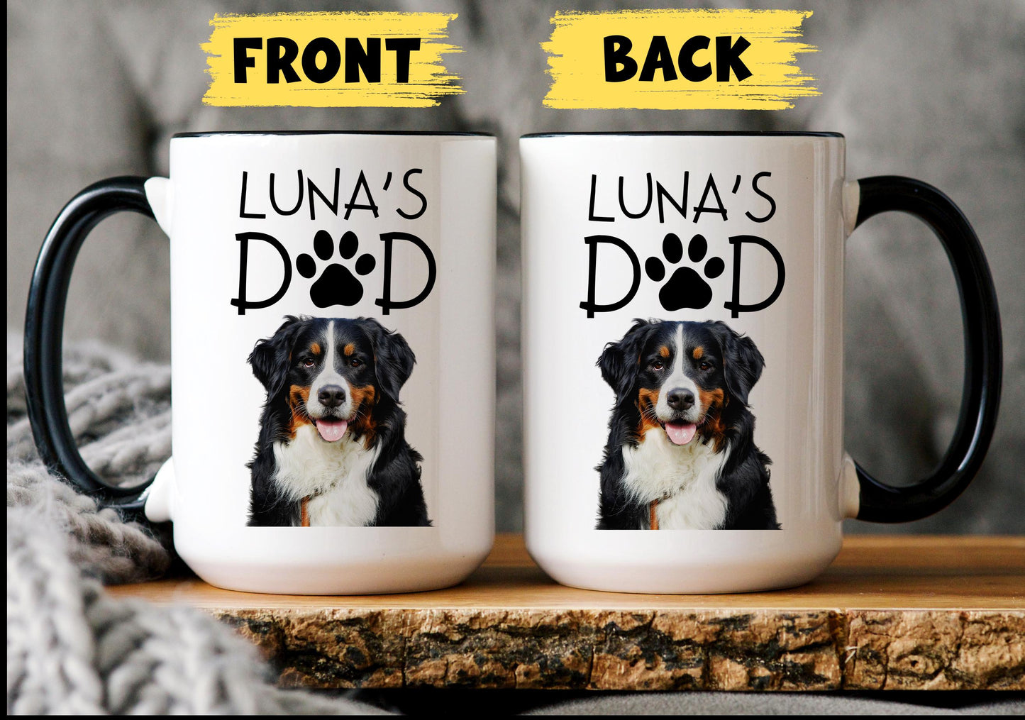 Dog Dad Mug, Personalized Dog Mug, Dog Dad Gift, Dad Gift from Dog, Dad Dog Coffee Mug, Dad Dog Photo Gift, Pet Photo Name Mug,  Daddy Dog