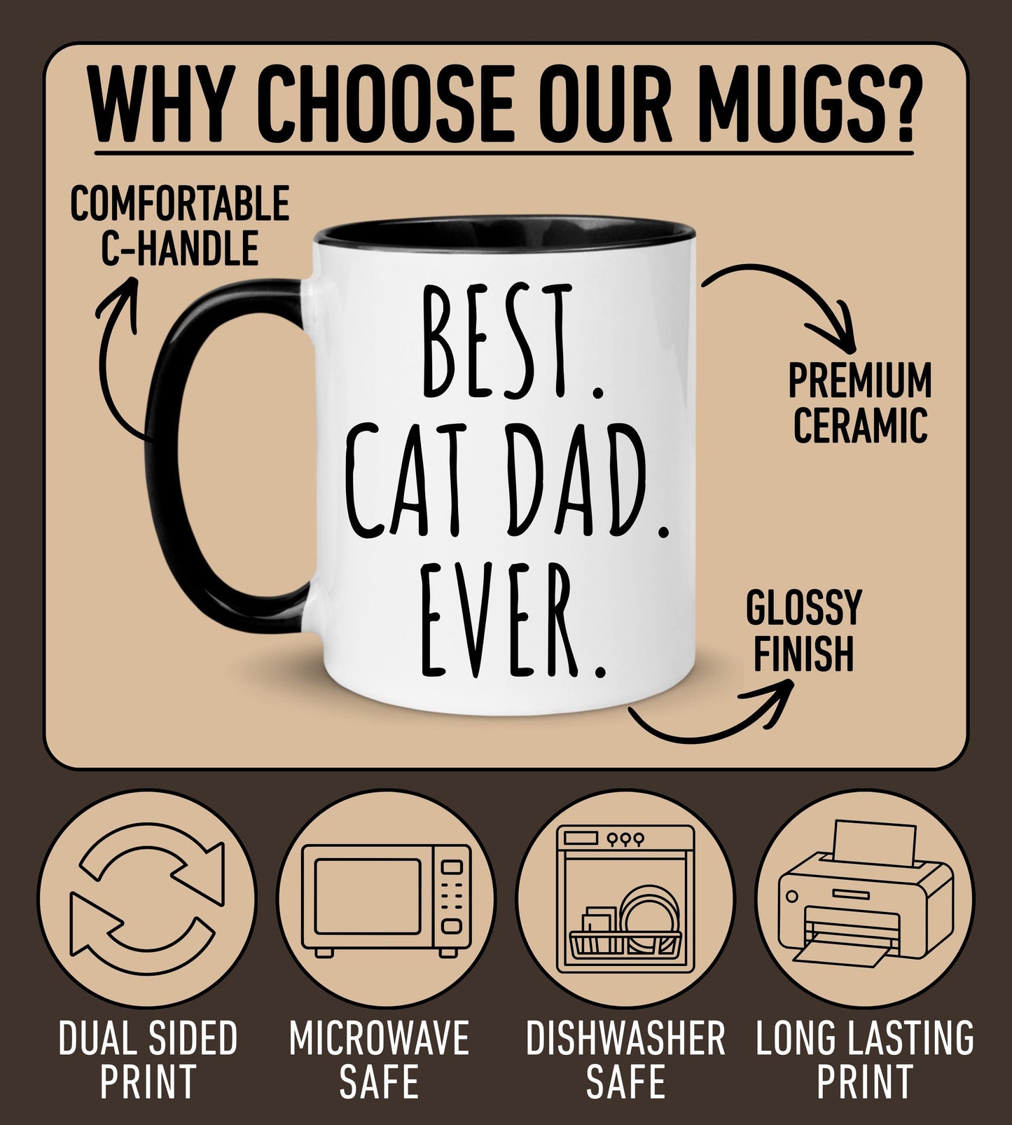 Best Cat Dad Mug, Personalized Cat Dad Gift, Cat Dad Mug, Funny Cat Dad, Funny Fathers Day Gift, Custom Cat Dad Mug, Cat Name Mug, Cat Daddy