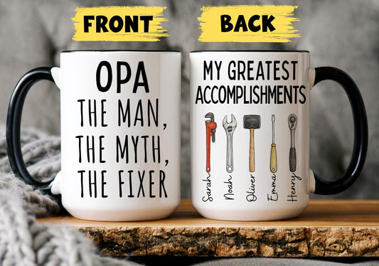 Opa Mug, Personalized Opa Gift, Custom Opa Mug from Grandkids Grandchildren, Opa Birthday Christmas Present, Opa Garage Mug