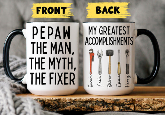 Pepaw Mug, Personalized Pepaw Gift, Custom Pepaw Mug from Grandkids Grandchildren, Pepaw Birthday Christmas Present, Pepaw Garage Mug