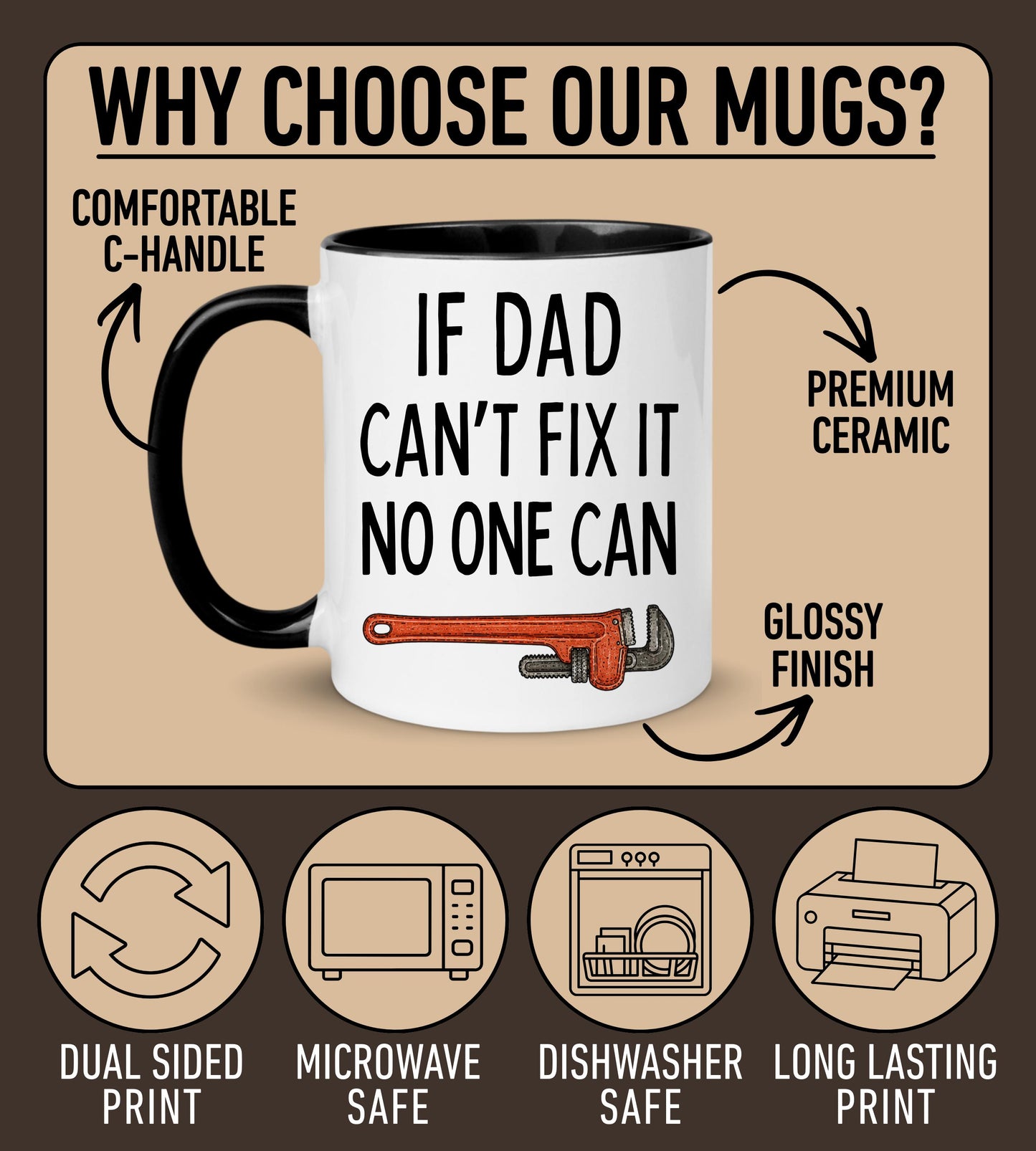 Dad Mug, Personalized Dad Gift, Custom Dad Mug from kids children, Dad Birthday Christmas Present, Dad Garage Mug, Dad father's day gift