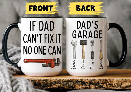 Dad Mug, Personalized Dad Gift, Custom Dad Mug from kids children, Dad Birthday Christmas Present, Dad Garage Mug, Dad father's day gift