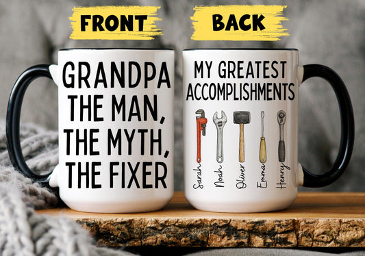 Grandpa Mug, Personalized Grandpa Gift, Custom Grandpa Mug from Grandkids Grandchildren, Grandfather Names Birthday, Grandpa Christmas Gift