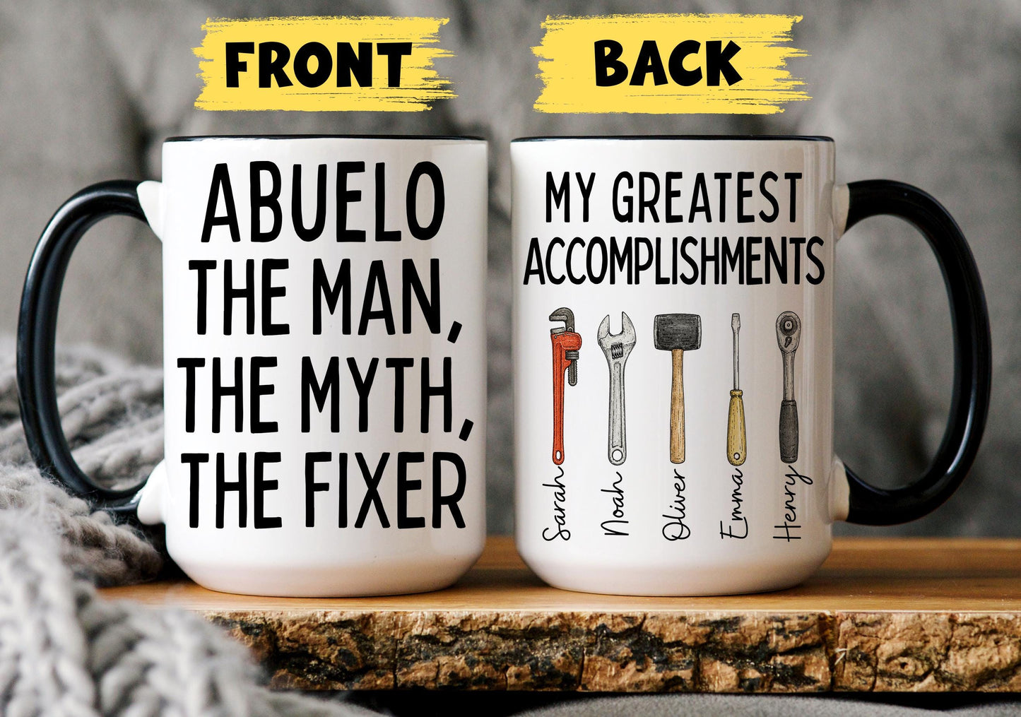 Abuelo Mug, Personalized Abuelo Gift, Custom Abuelo Mug from Grandkids Grandchildren, Abuelo Birthday Christmas Present, Abuelo Garage Mug