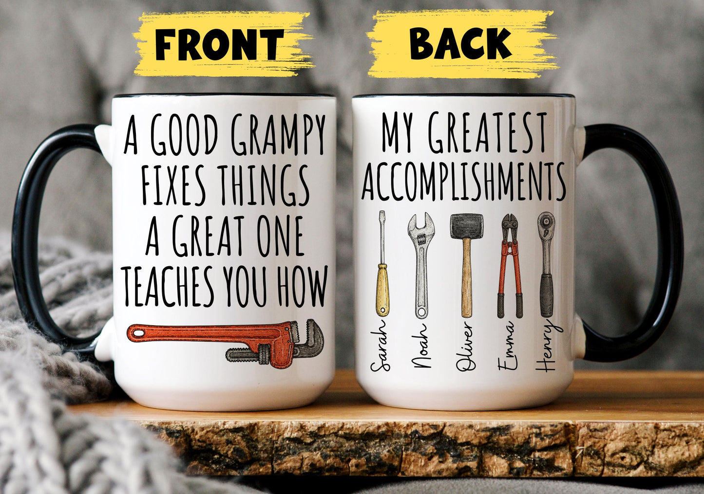 Grampy Mug, Personalized Grampy Gift, Custom Grampy Mug from Grandkids Grandchildren, Grampy Birthday Christmas Present, Grampy Garage Mug