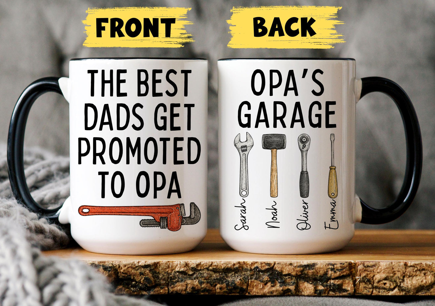 Opa Mug, Personalized Opa Gift, Custom Opa Mug from Grandkids Grandchildren, Opa Birthday Christmas Present, Opa Garage Mug