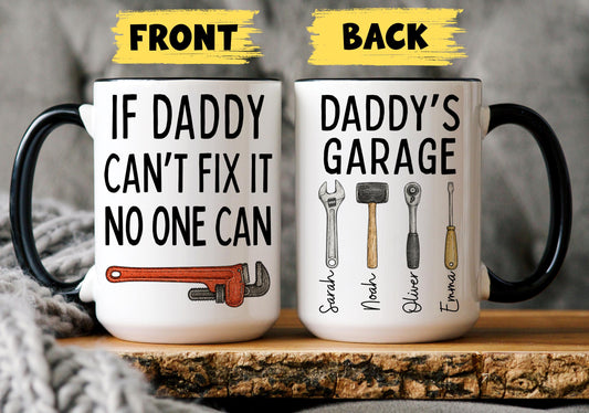 Daddy Mug, Personalized Daddy Gift, Custom Daddy Mug from kids children, Daddy Birthday Christmas, Daddy Garage Mug, Daddy father's day gift