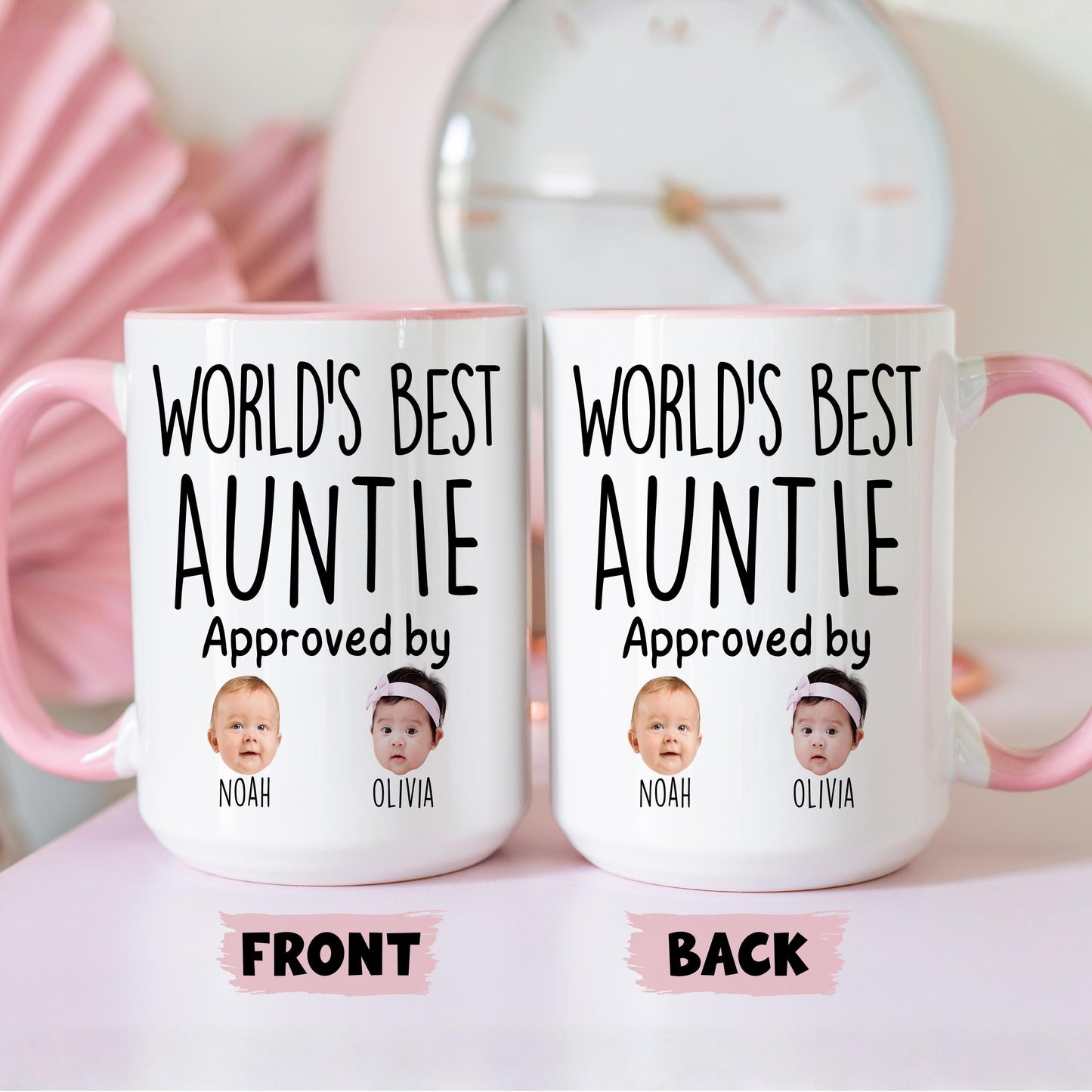 Best Auntie Baby Mug, Personalized Aunt Niece Nephew Photo Mug, Custom Auntie Mug, Auntie Birthday Gift from Niece Nephew, Aunt Baby Gift