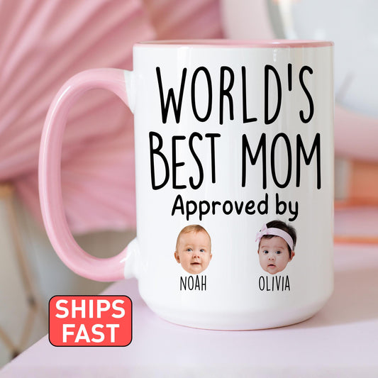 Best Mom Mug, Personalized Mom Baby Mug, Custom Mama Baby Face Gift, Mom Birthday Present, Mom Kids Face Gift, Mom Gift from Kids