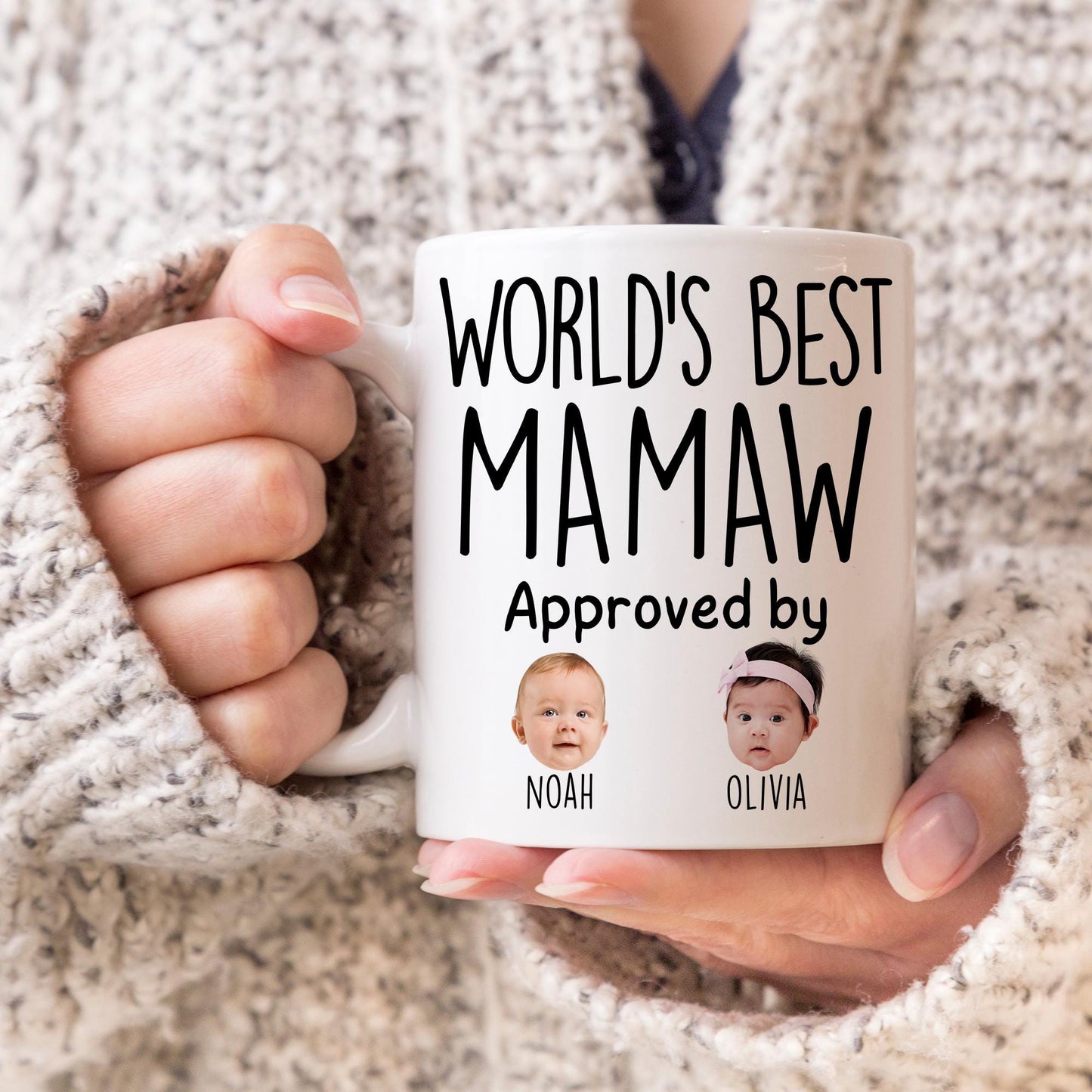 Best Mamaw Mug, Personalized Mamaw Kids Baby Face Photo Gift, Custom Mamaw Baby Present, Grandchild face mug, Mamaw Baby photo gift