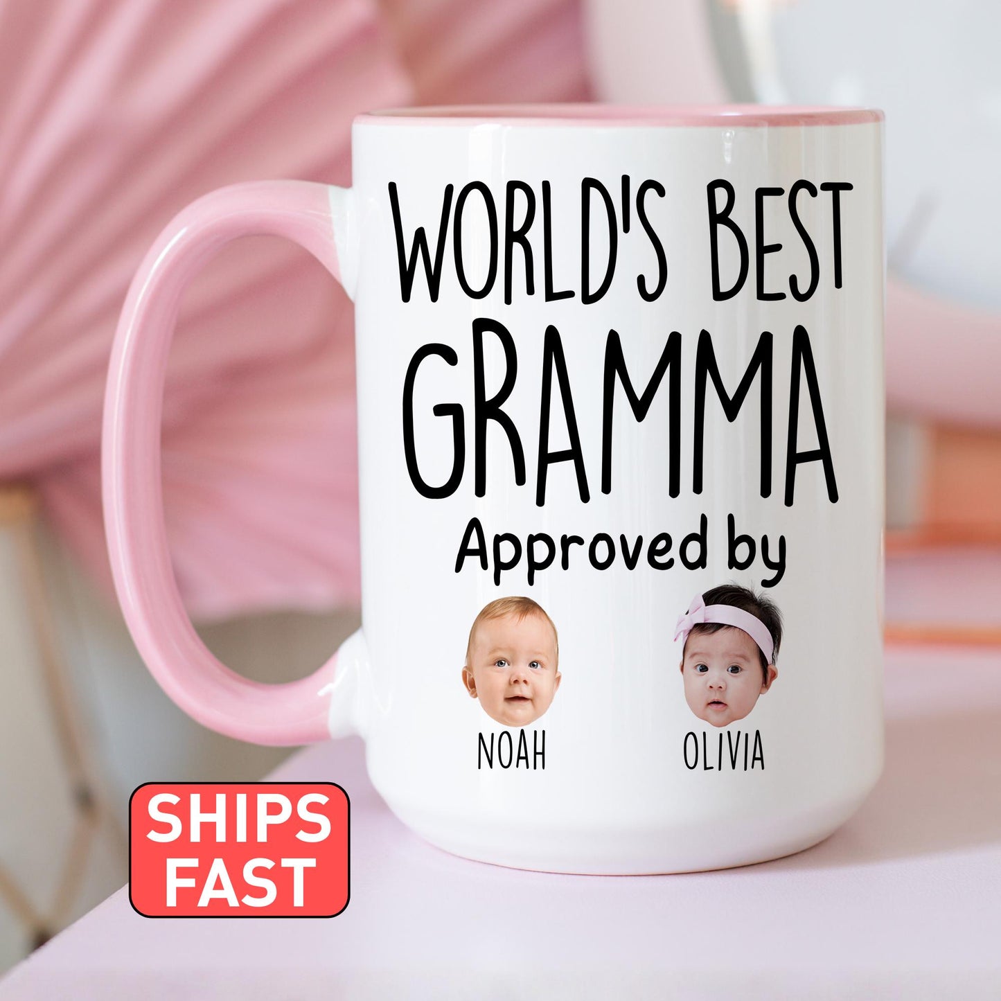 Best Gramma Mug, Personalized Gramma Kids Baby Face Photo Gift, Custom Gramma Baby Present, Grandchild face mug, Gramma Baby photo gift