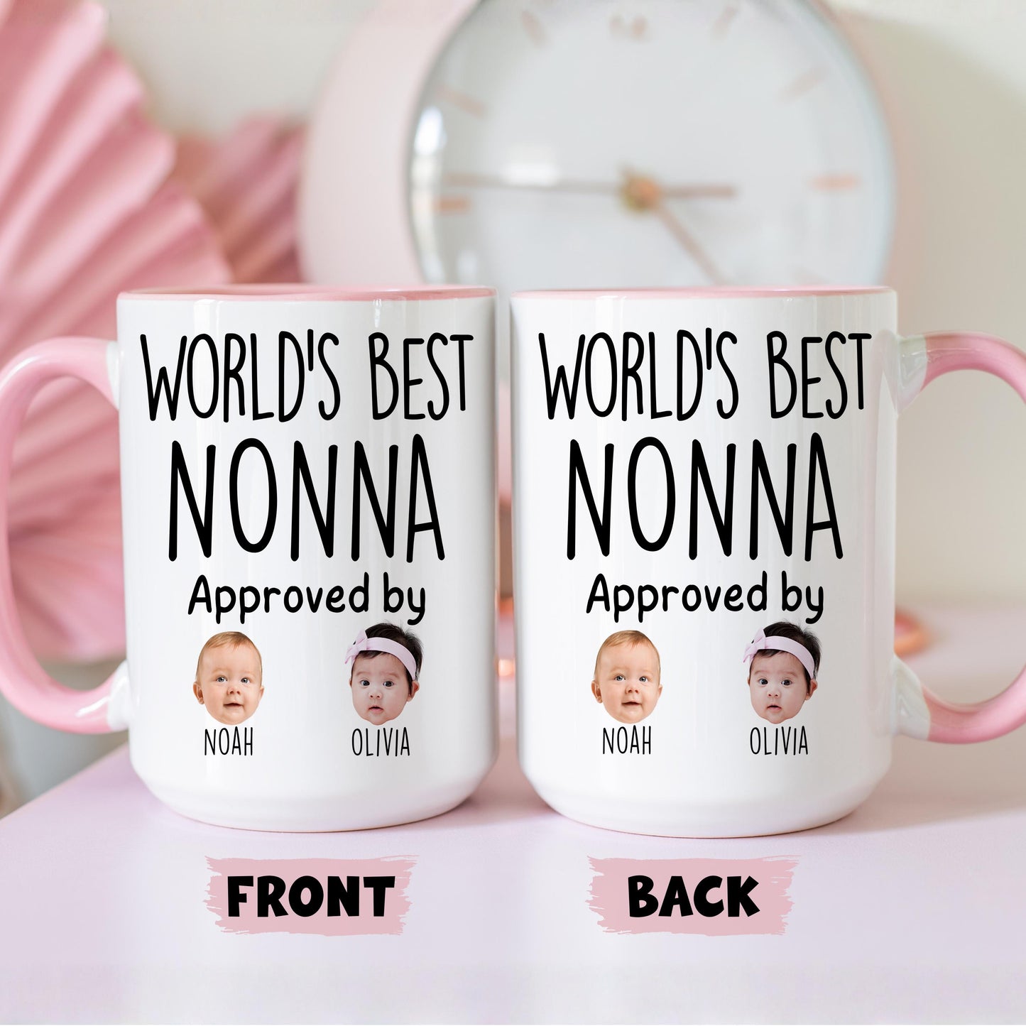 Best Nonna Mug, Personalized Nonna Kids Baby Face Photo Gift, Custom Nonna Baby Present, Grandchild face mug, Nonna Baby photo gift