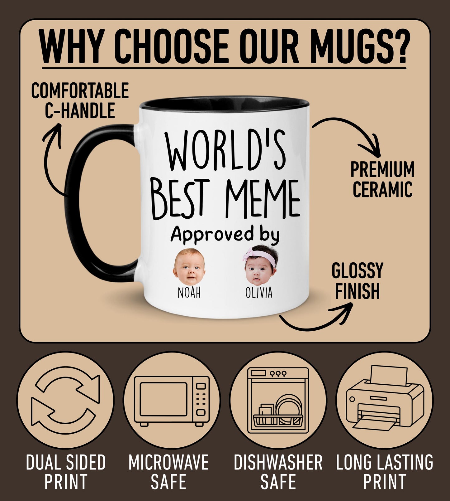 Best Meme Mug, Personalized Meme Kids Baby Face Photo Gift, Custom Meme Baby Present, Grandchild face mug, Meme Baby Mug, Meme Grandkid Gift