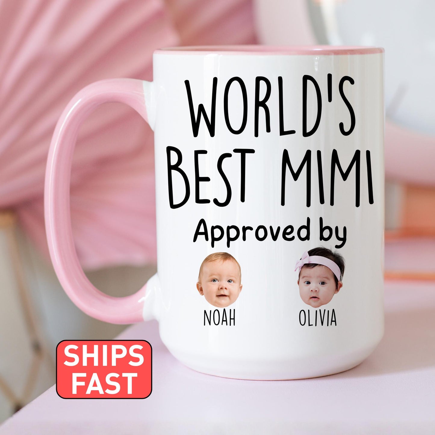 Best Mimi Mug, Personalized Mimi Kids Baby Face Photo Gift, Custom Mimi Baby Present, Grandchild face mug, Mimi Baby Mug, Mimi Grandkid Gift