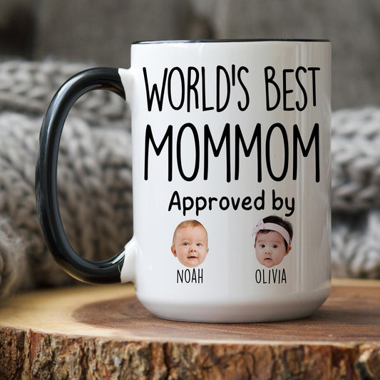 Best Mommom Mug, Personalized Mommom Kids Baby Face Photo Gift, Custom Mommom Baby Present, Mommom Baby Grandchild mug, Mommom Grandkid